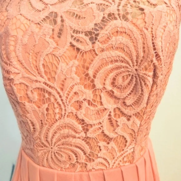 Teeze Me Coral Lace Mini Dress Final Price - Picture 2 of 3